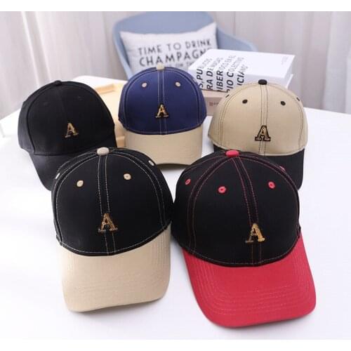 New Spring And Summer Cotton Baseball Cap Simple Fashion Stitching Letter Embroidery Outdoor Sun Protection Peaked Hat