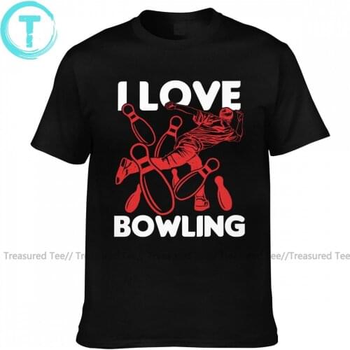 Bowling Tshirt Fun 100 Percent Cotton Short Sleeve T Shirt Print Beach T-Shirt Man 4xl