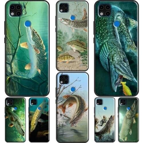 Pike Fish Fishing Bait Case For Xiaomi Redmi 8T 9S Note 9 Pro Note 8 Pro 7 Funda For Redmi 9A 9C 9 8A 7A Case