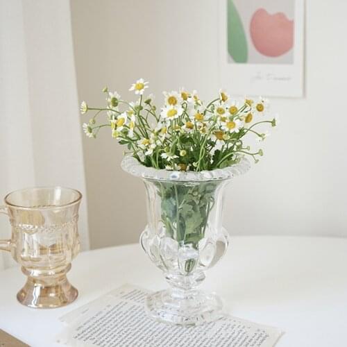 CuteLife Nordic Mini Transparent Glass Flower Vase Decoration Home Office Terrarium Crystal Vase Wedding Flower Arrangement Vase