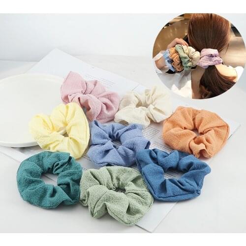 Elastic Hair Bands Pure Color Rubber Band Hair Accessories Gum For Hair Ponytail Holder Women Girls Casual Fabric Headdress Gift