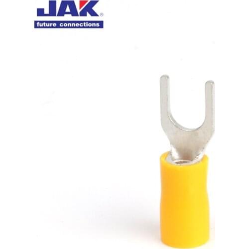 SV5.5-6S Yellow Furcate Terminal Wire Connector Insulated Cable Electrical Wire Lug crimp terminal 100PCS SV5.5-6S SV（SV series