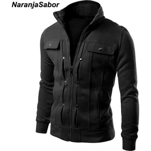 NaranjaSabor Spring Autumn Mens Cardigan Multi Button Hoodies Fashion Sweatshirt Casual Male Tracksuits Men Brand Clothing N432