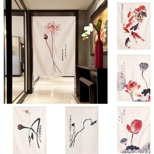 Chinese Fabric Curtain Partition Curtain Bedroom Kitchen Half Panel Curtain Home Decoration Blackout Curtain Home Decoration