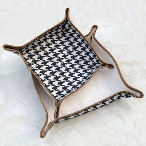 Cosmetic Folding Cloth Tray Storage Box Keys Coins Desktop Sundries Watches Wallet Phone Container Trays Decorative
