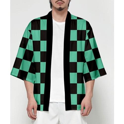 Demon Slayer Cosplay Costume Kimono Kimetsu No Yaiba Nezuko Tanjiro Kamado Tomioka Giyuu Kimono for Men Women Cardigan Top Hanfu