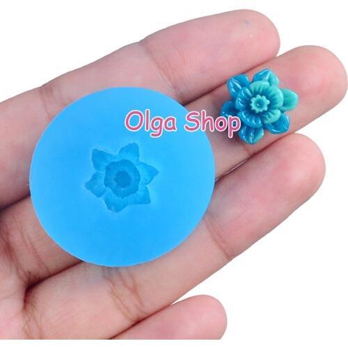 HYL402 11.2mm x 13.0mm Tiny Flower Silicone Mold Nail Resin Clay Art Fondant Cake Decoration Craft Earrings Necklace Jewelry DIY