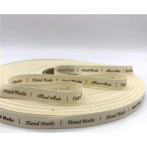 5yards/Lot 10mm Cotton Ribbon Handmade Design Printed Handmade Ribbons For Wedding Christmas Decoration DIY Sewing Fabric