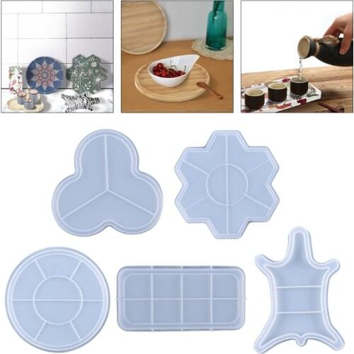 Tray Epoxy Resin Mold Serving Plate Board Coaster Silicone Mould DIY Crafts Tool Crystal Mold Soap Making Drop Shipping