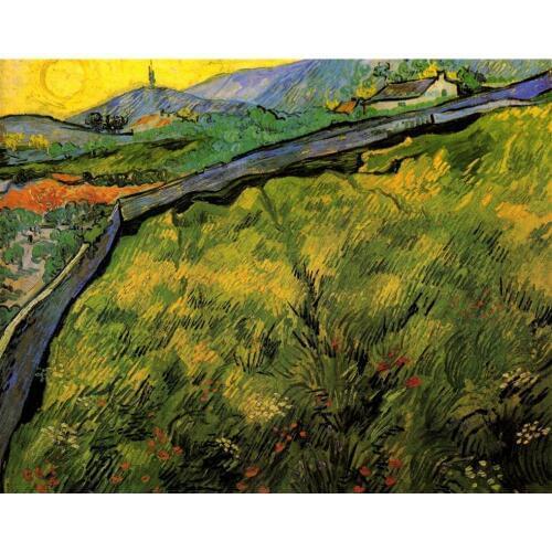 Field of Spring Wheat at Sunrise by Vincent Van Gogh Reproduction oil painting Canvas art Handmade High quality