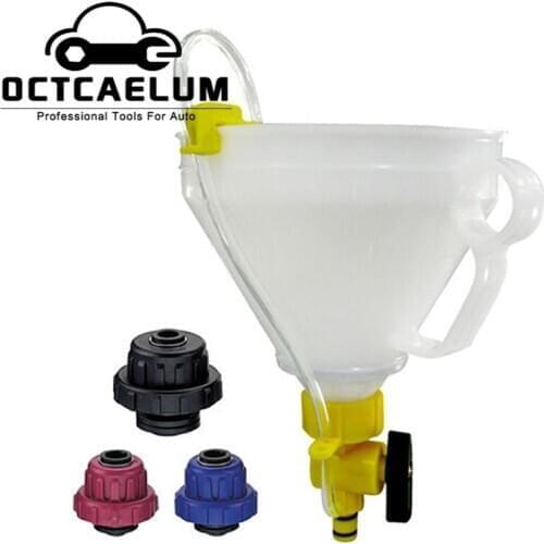 Engine Coolant Water Refilling Funnel Kit For GM Mitsubishi Nissan Mazda Toyota Ford Auto Radiator Repair Garage Tools AT2194