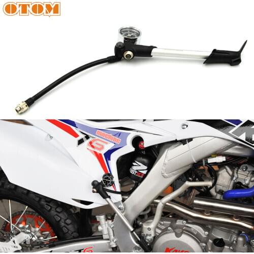 OTOM 300 psi Air Supply Inflator Bicycle Pump To Inflate Fork Shock Fits Schrader With psi/bar Gauge Bleeder Foldable Hose