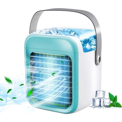 Usb Desk Mini Fan Portable Air Cooler Fan Air Conditioner Light Desktop Air Cooling Fan Humidifier Purifier For Office Home#db4