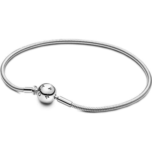 New Classic Authentic Silver Color Snake Chain Base Bracelet Fit Original European Charm Love Bracelets Women DIY Jewelry Gifts