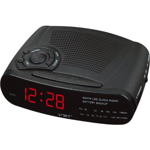 New Digital Display Alarm Clock Radio AM / FM LED with Snooze Battery Backup Function 64.0 -108.0M EU Plug