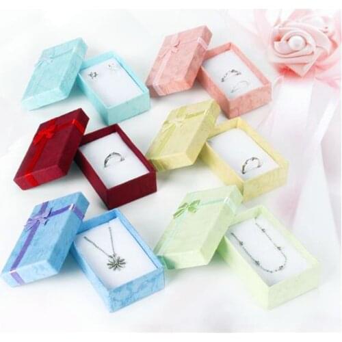 Fashion Jewelry Organizer Storage Gift Box Necklace Earrings Ring Box Paper Jewellry Packaging Container 5*8cm 2021 New