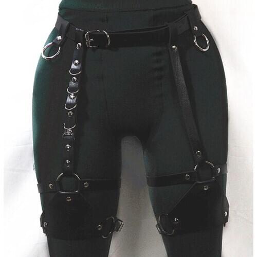 Sexy Women Harness Body Belts Sexy Garters Bondage Belt Punk Strap Band From Waist To Leg Adjustable Suspender Straps