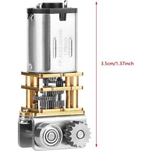 11RPM N20 Right Angle Metal Gearbox Micro Gear Motor Double-Layer Gearbox Output Motor For 3D Printing Pen DC12V