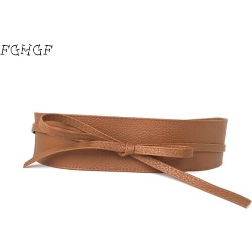 2020 New 12 Colors Women Belts Wide Belt Female Self Tie Obi Cinch Waistband Belts for Women Wedding Dress Waist Band Present