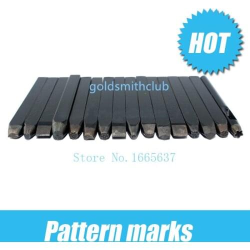 Silver jewelry 16 species of decorative pattern carved flowers chisel chisel Gold craftsman based tool 16 / set