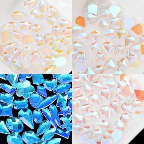 Mix Size Auroral color Symphony Nail Art Rhinestones Flatback K9 Symphony Crystal Glass Stone Decoration Manicure Ornaments