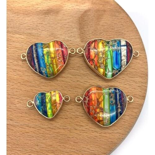 1pc Jewelry Connectors Natural Semi-precious Stone Pendants Charms Colorful Turquoise DIY for Making Necklace Bracelets 3 Sizes