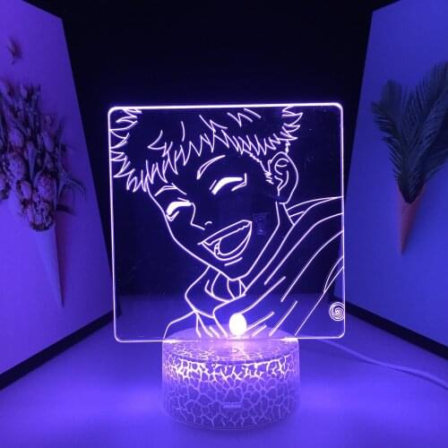 Laugh Happily Animation Peripherals 3D LED Lamp White Base Figure Ornaments 7 Color Changes With Remote Control USB Charging