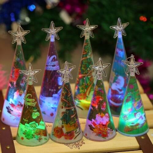 LED Luminous 3D Mini Christmas Tree Decorations Christmas Creative Decoration Holiday Gift Foreign Trade Factory Wholesale