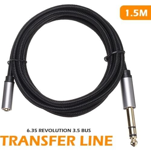 High Quality 6.35mm Male to 3.5mm Female Audio Converter Cable Durable 24K Gold-plated Jack Stereo Adapter