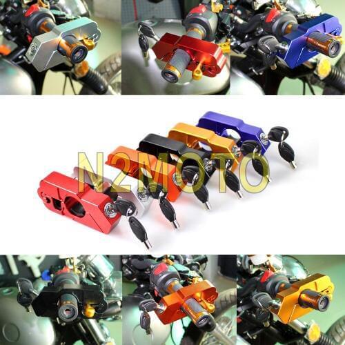 Motorcycle 6 Colors Handlebar Brake Lock Black Blue Red Security Throttle Grip Clutch Lock for ATV Scooter Honda Yamaha Suzuki