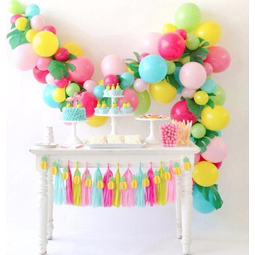 1set Flamingo Party Tropical Balloon Arch Garland Kit Latex Balloons Summer Theme Fiesta Garland Birthday Party Decorations Kids