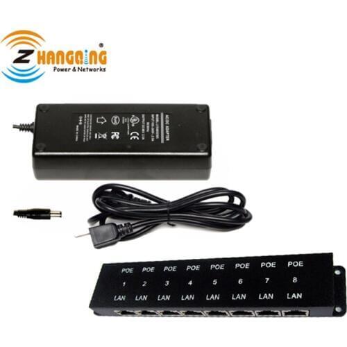 100Mbps Passive POE Patch panel 8 port with 48 Volt 120 Watt Power Supply for 802.3af device