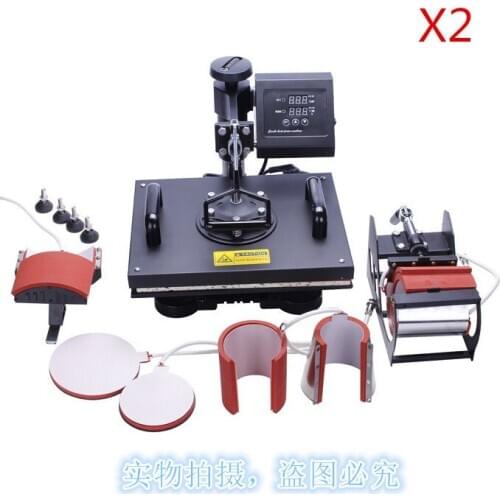 2 Sets 8 In 1 Combo Heat Plate Mug Cap T-shirt Press Transfer Sublimation Machine Advanced New Design