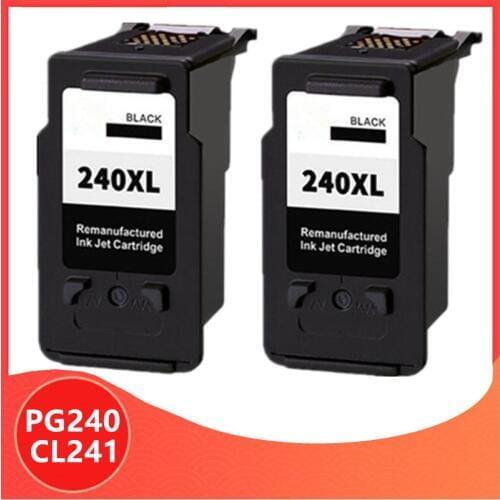 2Pack Black PG240 CL241 PG-240 CL-241 PG 240 Ink Cartridge for Canon Pixma MX372 MX432 MX512 MG2120 MG3120 MG3220 ink cartridges