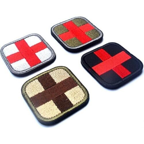 2018 Fashion 1PC 3D Embroidery Patch Cross Medical Assistant Armband Tactical Gear Cloth Patch Decor Hot Original Color RED