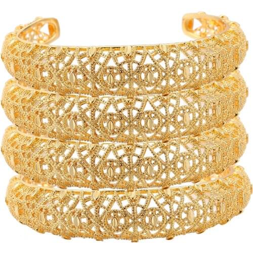 4Pieces Bracelet for Women Dubai Bangles Ethiopian Bangles African Jewelry Arab Middle East