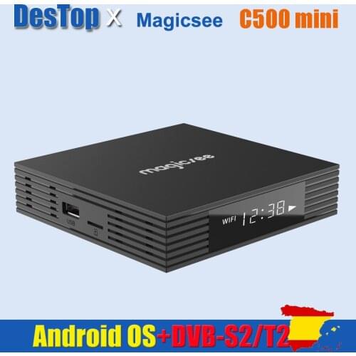 4PCS Satellite C500 MINI Digital Receiver DVB-S2X/S2 DVB T2 Android 4k TV Box Amlogic S905W