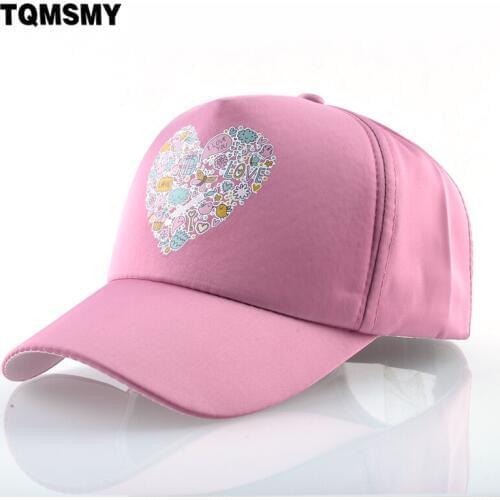 Fashion female bone Solid color baseball caps Hip Hop cap Love heart-shaped pattern sun hats for women Snapback caps casquette