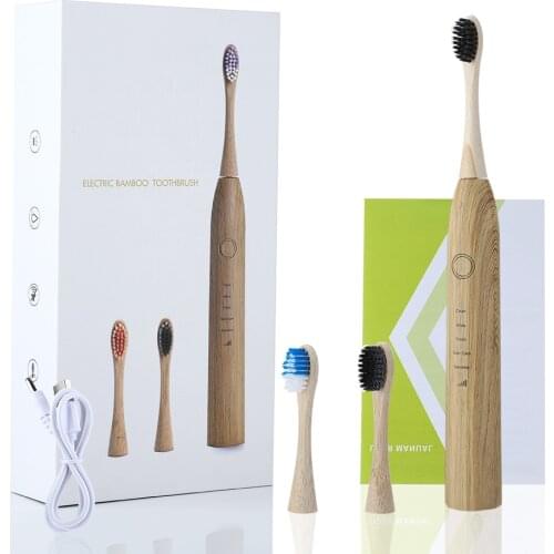 Wooden Bamboo Electric Toothbrush USB Rechargeable Tooth Brushes Washable Electronic Whitening Teeth Brush Oral Care