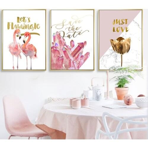 EECAMAIL Nordic Full Diamond Painting Luxury Diamond Embroidered Pink Girl Heart Flamingo Triptych Diamond Cross Stitch No Frame