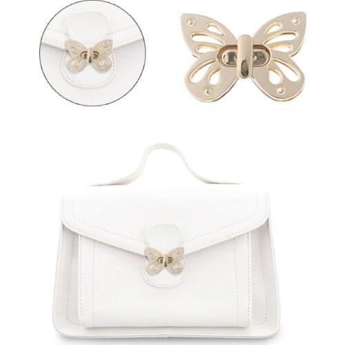 Elegant Practical Women Butterfly Metal DIY Clasp Turn Twist Lock for Handbag Shoulder Bag Purse