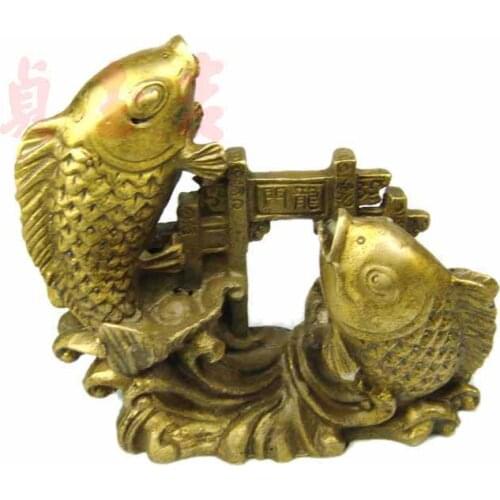 Feng Shui pure brass Liyudiaolongmen (small) for examination and interview examination title 8room Art Statue