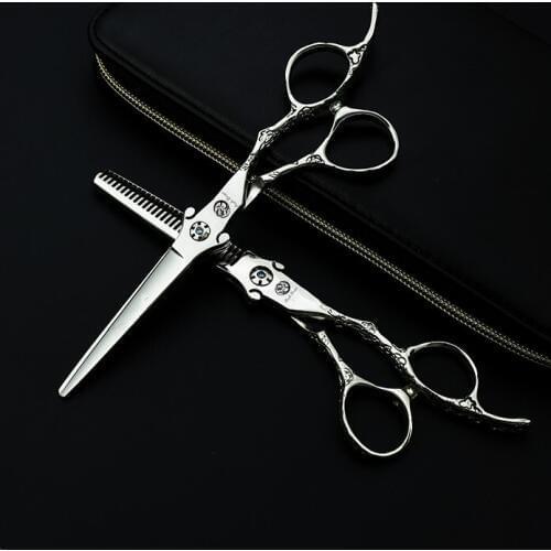 Purple Dragon 6 inch Sword Series Professional Hairdressing Scissors Barber Salon Plum blossom Handle Hair Cutting Set