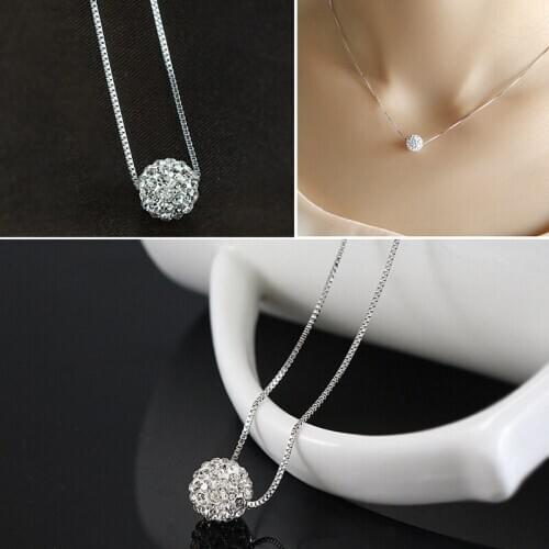 Crystal Ball Multicolor Shambhala Ball Dangle Pendant Necklace for Women Initial Necklace Colgantes Mujer Moda Boho Jewelry Gift