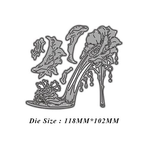 JMCRAFT High Heels With Beautiful Flowers #2 Metal Cutting Dies DIY Scrapbook Handmade Paper Craft Metal Steel Template Dies