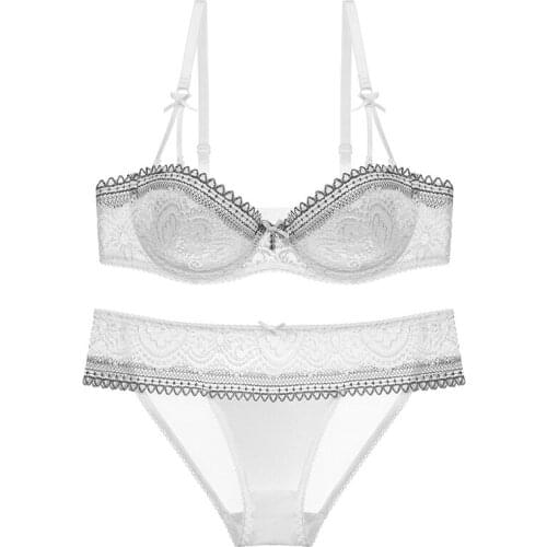 Lace Bra Set Underwear Panty Set Ladies Underwear Sexy Womens Underwear Thin Cotton Transparent Lace Ladies Underwear Bra Set