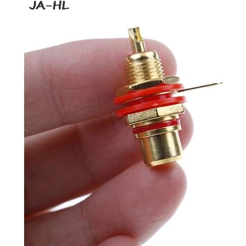 Hot! 1 Pair New RCA Female Socket Connector Chassis Panel Mount Adapter Audio Terminal Plug