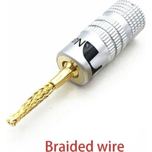 Middle Nakamichi Copper Wire Gold-Plated Welding-Free Banana Plug Speaker Wire Plug Braided Wire Plug