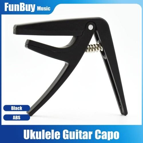 Ukulele Capo Single-handed Quick Change 4Strings Mini Gutitara Capo Plastic Black Guitar Parts & Accessories