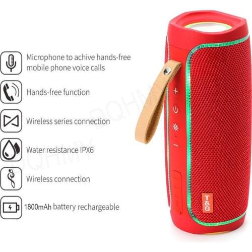 Powerful LED Light Wireless Speakers Portable Outdoor TWS Subwoofer Audio Center Support Bluetooth FM Radio Computer PC SoundBox